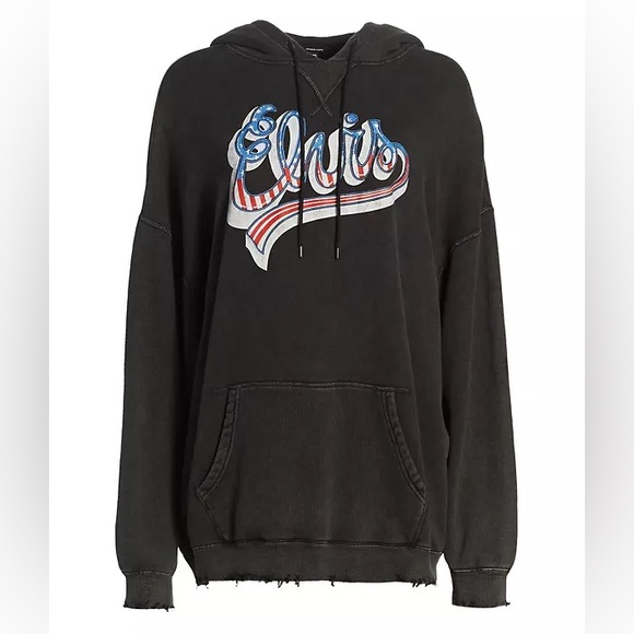 R13  Elvis Flag Logo Hoodie Sweatshirt - Picture 1 of 6